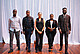 Mitglieder des ersten UKUDLA-Jahrgangs, von der UWC, nahmen an der Veranstaltung teil. Von links nach rechts: Abdirahman Mohamud, Bonga Baleni, Loren Trerise, Lebogang Moropane, and Pascal Nsunba. // Members of the first UKUDLA cohort, based at UWC, attended the event. From left to right: Abdirahman Mohamud, Bonga Baleni, Loren Trerise, Lebogang Moropane, and Pascal Nsunba.