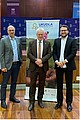 Minister Alois Rainer, Dr. Marcus Giese, and Dr. Kimon Kieslich during the visit to the UKUDLA German-African Center of Excellence at the University of the Western Cape, Cape Town, South Africa.